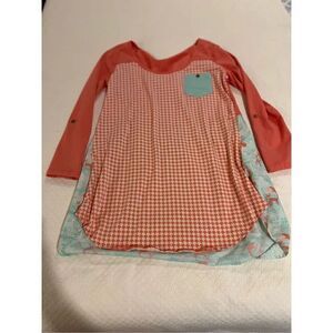 New Seredipity Mommy tunic tops blue orange fox size XL